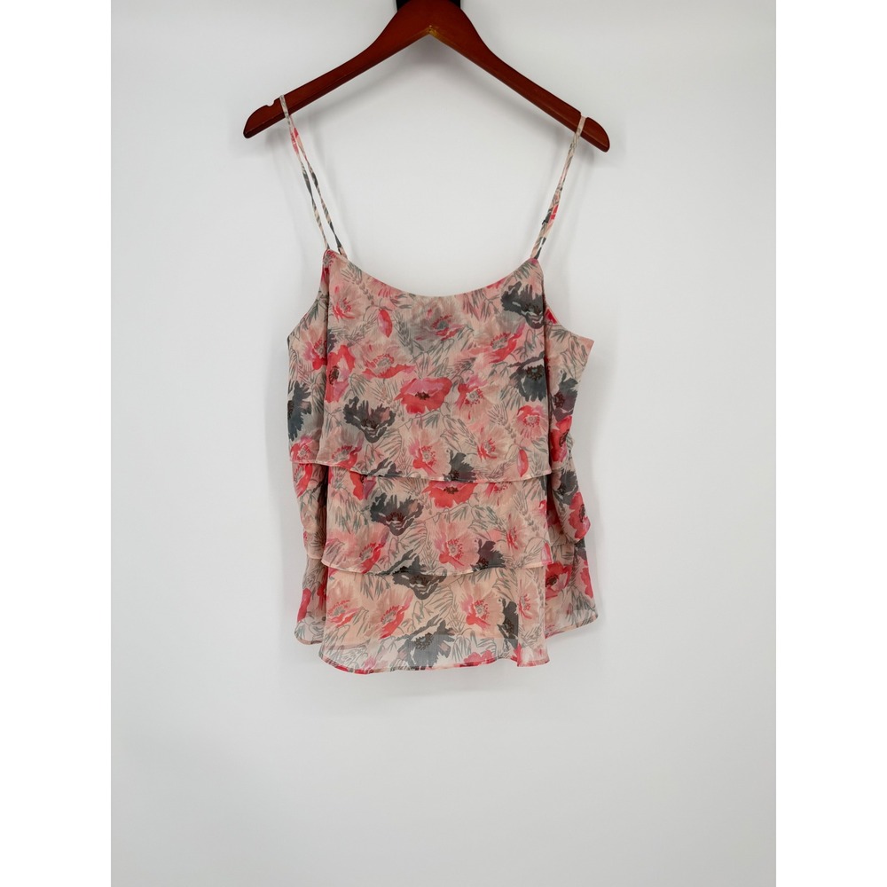 Banana Republic Womens Tiered Floral Spaghetti Tank Large Romantic Cottagecore